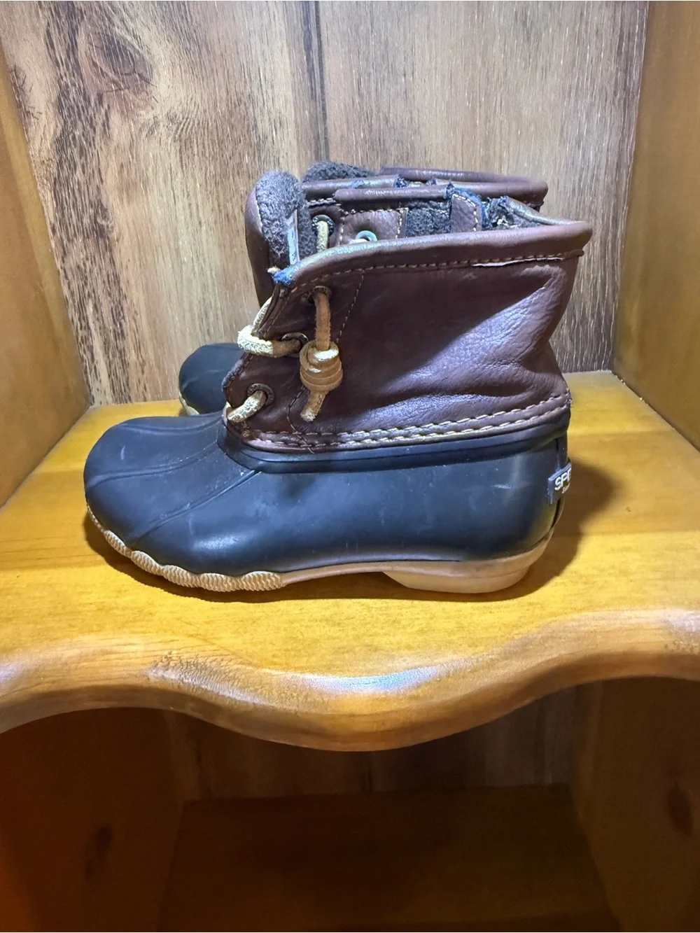 Sperry Kids Brown & Black Duck Boots - Waterproof Winter Shoes